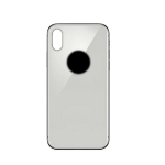 BACK COVER + ADESIVO FORO LARGO APPLE IPHONE X SCOCCA COPRIBATTERIA POSTERIORE SILVER BIANCO 