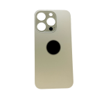 BACK COVER + ADESIVO FORO LARGO PER APPLE IPHONE 14 PRO MAX SCOCCA COPRIBATTERIA POSTERIORE ORO GOLD 