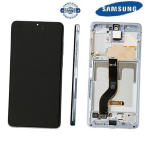 TOUCH SCREEN SCHERMO ORIGINALE SERVICE PACK PER SAMSUNG GALAXY S20 PLUS G985F G986B CLOUD BLUE BLU VETRO LCD DISPLAY CON FRAME GH82-31441D / GH82-31442D / GH82-31445D
