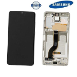 TOUCH SCREEN SCHERMO ORIGINALE SERVICE PACK PER SAMSUNG GALAXY S20 PLUS G985F G986B BIANCO WHITE VETRO LCD DISPLAY CON FRAME GH82-31441B / GH82-31442B / GH82-31445B