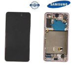 TOUCH SCREEN SCHERMO ORIGINALE SERVICE PACK PER SAMSUNG GALAXY S21 5G G991B ROSA PINK VETRO LCD DISPLAY CON FRAME GH82-27255A / GH82-27256D / GH82-27257D