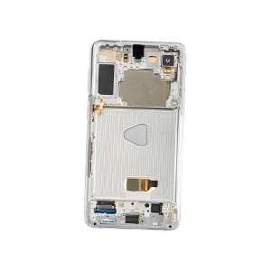 TOUCH SCREEN SCHERMO ORIGINALE SERVICE PACK PER SAMSUNG GALAXY S21 PLUS G996B PHANTOM SILVER / BIANCO VETRO LCD DISPLAY CON FRAME GH82-27267C / GH82-27268C / GH82-27272C
