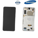 TOUCH SCREEN SCHERMO ORIGINALE SERVICE PACK PER SAMSUNG GALAXY S21 PLUS G996B PHANTOM SILVER / BIANCO VETRO LCD DISPLAY CON FRAME GH82-27267C / GH82-27268C / GH82-27272C