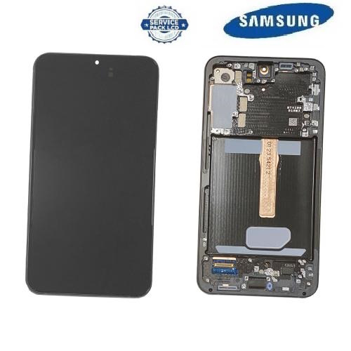 TOUCH SCREEN SCHERMO ORIGINALE SERVICE PACK PER SAMSUNG GALAXY S22 PLUS S906B GRAPHITE CON FRAME VETRO LCD DISPLAY GH82-27500E / GH82-27501E