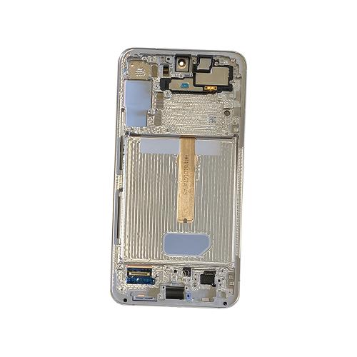 TOUCH SCREEN SCHERMO ORIGINALE SERVICE PACK PER SAMSUNG GALAXY S22 PLUS S906B BIANCO / CREAM / SKY BLUE CON FRAME VETRO LCD DISPLAY GH82-27500B / GH82-27501B