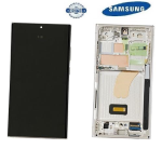 TOUCH SCREEN SCHERMO ORIGINALE SERVICE PACK PER SAMSUNG GALAXY S23 ULTRA 5G S918B SKY BLU / LIME CON FRAME VETRO LCD DISPLAY GH82-30465G / GH82-30466G