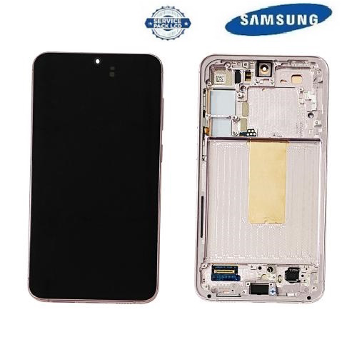 TOUCH SCREEN SCHERMO ORIGINALE SERVICE PACK PER SAMSUNG GALAXY S23 PLUS 5G S916B VIOLA / LAVANDER LIGHT PINK CON FRAME VETRO LCD DISPLAY GH82-30476D / GH82-30477D / GH82-31123D