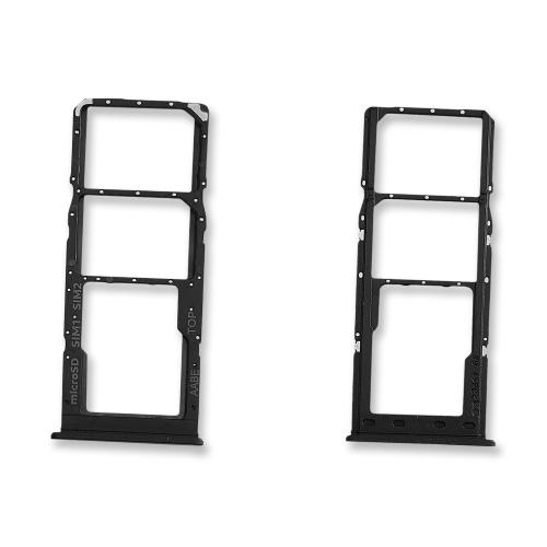CARRELLO PORTA LETTORE DUAL SIM MICRO SD CARD READER SAMSUNG PER A125 A12 / A127 A12 NACHO BLACK NERO