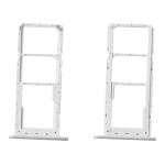 CARRELLO PORTA LETTORE DUAL SIM MICRO SD CARD READER PER SAMSUNG A145P / A145R A14 4G SILVER ARGENTO