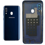 BACK COVER + CAMERA FRAME SAMSUNG A20E A202 A202F SCOCCA COPRIBATTERIA POSTERIORE BLU