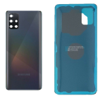 BACK COVER + CAMERA FRAME SAMSUNG A71 SM-A715 A715F SCOCCA COPRIBATTERIA POSTERIORE NERO BLACK 