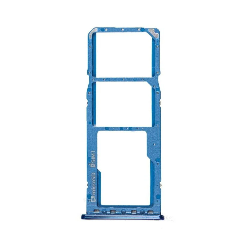 CARRELLO PORTA LETTORE DUAL SIM MICRO SD CARD READER PER SAMSUNG A750F A7 2018 BLU BLUE AZZURRO CELESTE