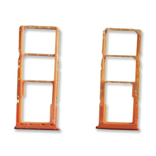 CARRELLO PORTA LETTORE DUAL SIM MICRO SD CARD READER PER SAMSUNG A70 A705F CORAL CORALLO ARANCIONE ORANGE