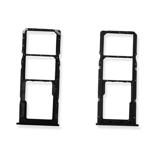 CARRELLO PORTA LETTORE DUAL SIM MICRO SD CARD READER PER SAMSUNG A71 A715F NERO BLACK