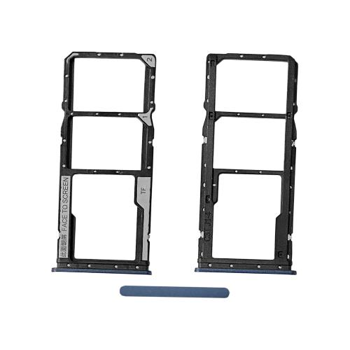 CARRELLO PORTA LETTORE SIM + MICRO SD CARD READER PER XIAOMI REDMI 12C BLU BLUE