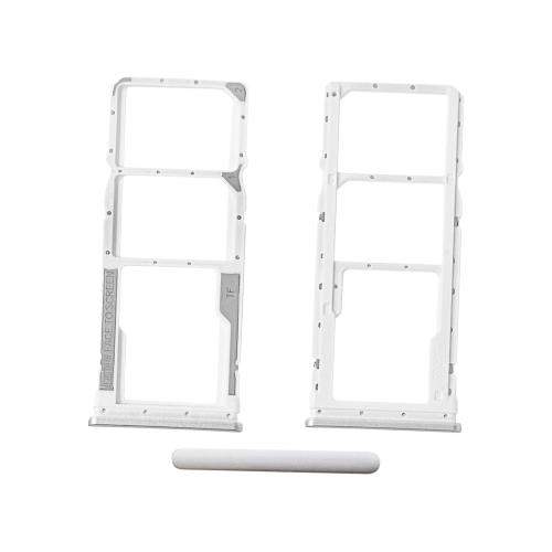 CARRELLO PORTA LETTORE SIM + MICRO SD CARD READER PER XIAOMI REDMI NOTE 9S / 9 PRO BIANCO WHITE