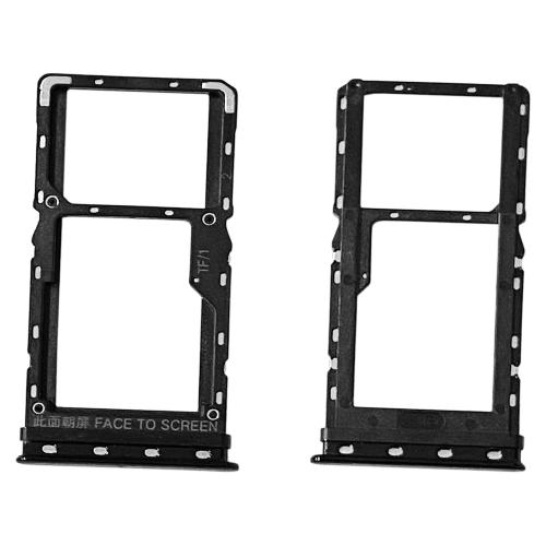 CARRELLO PORTA LETTORE SIM + MICRO SD CARD READER PER XIAOMI MI A3 / CC9E NERO BLACK