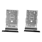 CARRELLO PORTA LETTORE DUAL SIM MICRO SD CARD READER PER SAMSUNG S22 5G / S22 PLUS 5G S901B S906B NERO BLACK