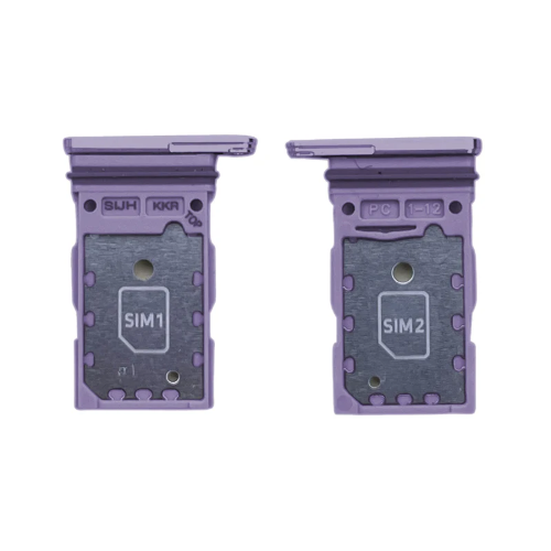 CARRELLO PORTA LETTORE DUAL SIM MICRO SD CARD READER PER SAMSUNG S22 5G / S22 PLUS 5G S901B S906B VIOLA PURPLE VIOLET