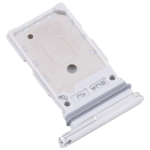 CARRELLO PORTA LETTORE DUAL SIM MICRO SD CARD READER PER SAMSUNG S22 5G / S22 PLUS 5G S901B S906B BIANCO ARGENTO SILVER 