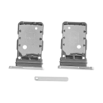 CARRELLO PORTA LETTORE DUAL SIM MICRO SD CARD READER PER SAMSUNG G996B S21 PLUS ARGENTO BIANCO SILVER WHITE