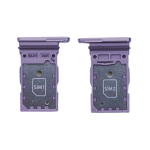 CARRELLO PORTA LETTORE DUAL SIM MICRO SD CARD READER PER SAMSUNG S22 5G / S22 + PLUS S901B S906B VIOLA PURPLE VIOLET