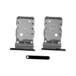 CARRELLO PORTA LETTORE DUAL SIM MICRO SD CARD READER SAMSUNG PER G998B S21 ULTRA 5G NERO BLACK