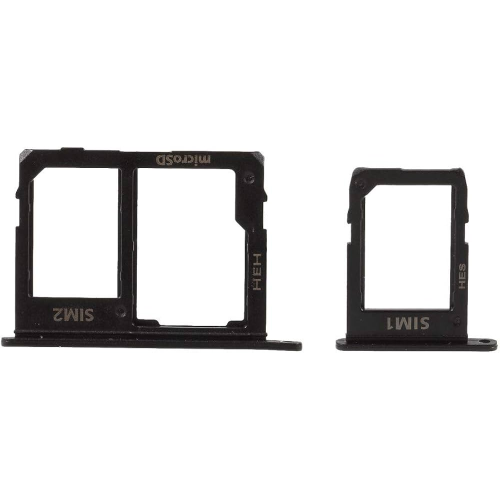 CARRELLO PORTA LETTORE DUAL SIM MICRO SD CARD READER SAMSUNG PER J600FN J6 2018 NERO BLACK 