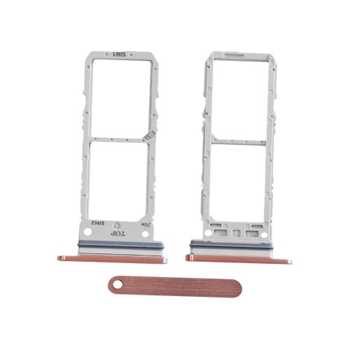 CARRELLO PORTA LETTORE DUAL SIM MICRO SD CARD READER SAMSUNG PER N980F N981B NOTE 20 MARRONE BRONZO BROWN BRONZE