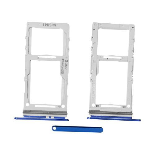 CARRELLO PORTA LETTORE DUAL SIM MICRO SD CARD READER SAMSUNG PER G985F G988B S20 PLUS / ULTRA BLU BLUE