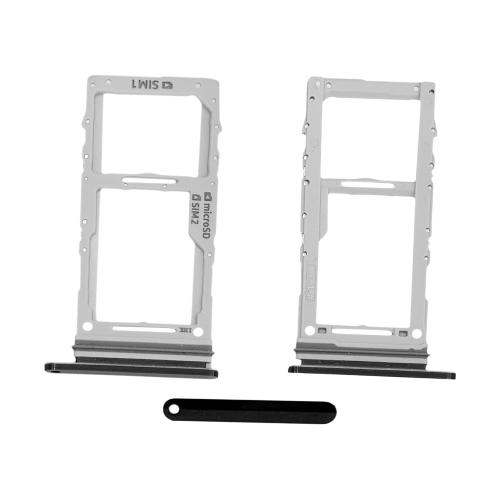 CARRELLO PORTA LETTORE DUAL SIM MICRO SD CARD READER SAMSUNG PER N975F N976B NOTE 10 PLUS NERO BLACK 
