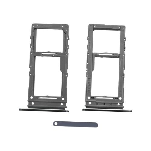 CARRELLO PORTA LETTORE DUAL SIM MICRO SD CARD READER SAMSUNG PER N975F N976B NOTE 10 PLUS GRIGIO SILVER GRAY