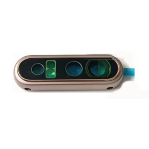 VETRINO VETRO LENTE FOTOCAMERA POSTERIORE CON CORNICE ORO GOLD ROSA PER SAMSUNG A80 A805F 