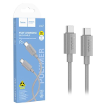 CAVO DATI RICARICA TYPE C TIPO C - TYPE C TIPO C 1 MT HOCO X107 60W 3A GRIGIO