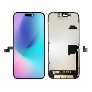 DISPLAY LCD JK FHD INCELL COF PER APPLE IPHONE 16 PRO TOUCH SCREEN VETRO SCHERMO FRAME NERO (IC Intercambiabile)
