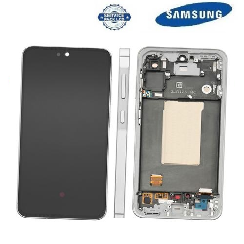 TOUCH SCREEN SCHERMO ORIGINALE SERVICE PACK PER SAMSUNG GALAXY A56 5G A566B GRIGIO / AWESOME LIGHT GRAY CON FRAME VETRO LCD DISPLAY GH82-36829B