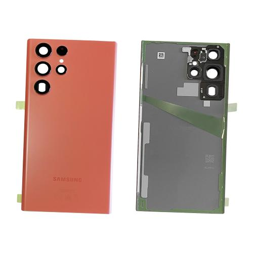 BACK COVER + CAMERA FRAME SAMSUNG S22 ULTRA S908B SCOCCA COPRIBATTERIA POSTERIORE RED ROSSO