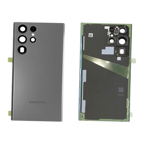 BACK COVER + CAMERA FRAME SAMSUNG S22 ULTRA S908B SCOCCA COPRIBATTERIA POSTERIORE NERO / GRAPHITE GRAFITE