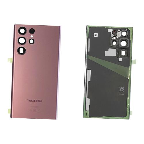 BACK COVER + CAMERA FRAME SAMSUNG S22 ULTRA S908B SCOCCA COPRIBATTERIA POSTERIORE BURGUNDY RED