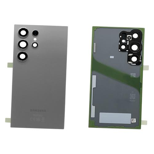 BACK COVER + CAMERA FRAME SAMSUNG S24 ULTRA S928B SCOCCA COPRIBATTERIA POSTERIORE GRIGIO / TITANIUM GRAY