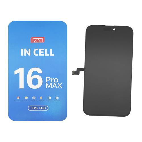 DISPLAY LCD ZY COF FHD INCELL PER APPLE IPHONE 16 PRO MAX TOUCH SCREEN VETRO SCHERMO FRAME NERO(IC INTERCAMBIABILE)