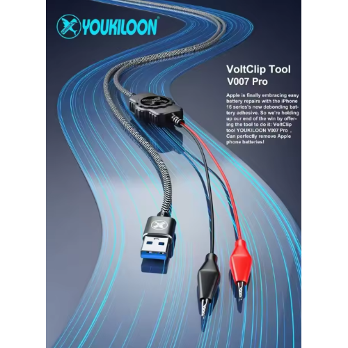 CAVO USB-A YOUKILOON V007 PRO PER RIMOZIONE RAPIDA DELLA BATTERIA IPHONE 16 SERIES