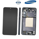 TOUCH SCREEN SCHERMO ORIGINALE SERVICE PACK PER SAMSUNG GALAXY S25 5G S931B BLU NERO CON FRAME VETRO LCD DISPLAY GH82-36329E