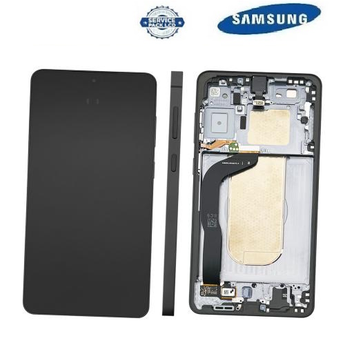 TOUCH SCREEN SCHERMO ORIGINALE SERVICE PACK PER SAMSUNG GALAXY S25 EDGE 5G S937B NERO / TITANIUM JET BLACK CON FRAME VETRO LCD DISPLAY GH82-37224C