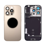 BACK COVER + PIASTRA METALLICA + VETRO CAMERA + ANTENNA NFC + FLAT FLASH PER APPLE IPHONE 16 PRO SCOCCA VETRO COPRIBATTERIA POSTERIORE DESERT TITANIUM TITANIO