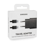 Caricabatterie Fast Charge ORIGINALE per Samsung 25W Type-C + Cavo EP-TA800X NERO 