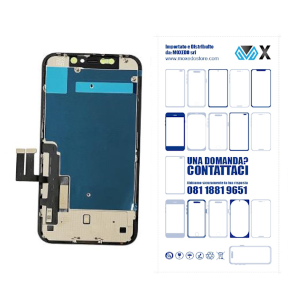 DISPLAY LCD MX FHD INCELL PER APPLE IPHONE 11 TOUCH SCREEN VETRO SCHERMO FRAME NERO 60HZ (IC INTERCAMBIABILE)