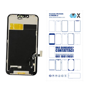 DISPLAY LCD MX FHD INCELL PER APPLE IPHONE 13 MINI TOUCH SCREEN VETRO SCHERMO FRAME NERO 60HZ (IC INTERCAMBIABILE)