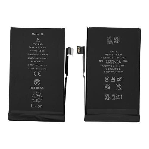BATTERIA PER APPLE IPHONE 16 3561mAh RICAMBIO PRODUZIONE 2026 0 CICLI (QUALITA' OEM)