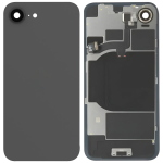 BACK COVER + PIASTRA METALLICA + VETRO CAMERA + ANTENNA NFC + FLAT FLASH PER APPLE IPHONE 16E SCOCCA VETRO COPRIBATTERIA POSTERIORE NERO BLACK 